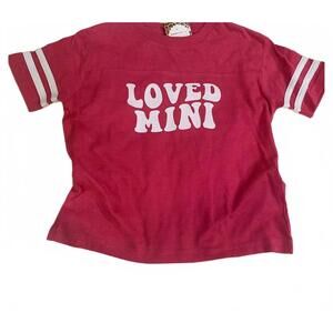 NEW AIER WHOLESALE girl's loved mini varsity tee in red